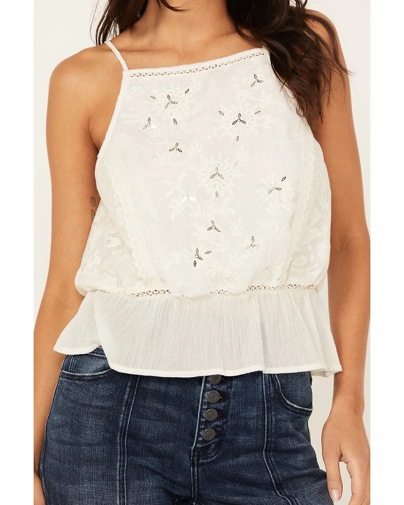 Idyllwind Women's Magda Embroidered Peplum Tank