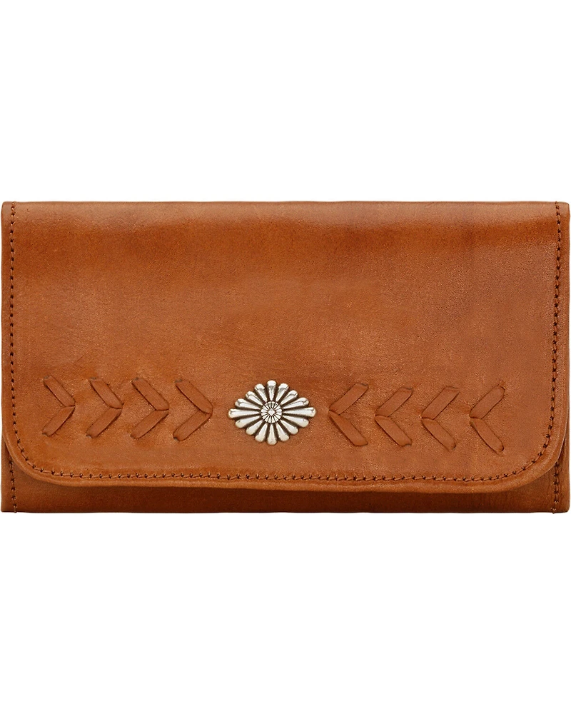 American West Women's Mohave Canyon Ladies' Golden Tan Tri-Fold Wallet