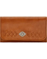 American West Women's Mohave Canyon Ladies' Golden Tan Tri-Fold Wallet