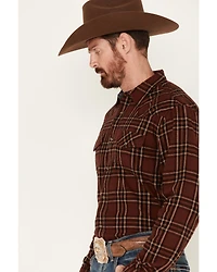 Cody James Men's Rusty Spur Plaid Print Long Sleeve Snap Western Flannel Shirt - Big & Tall