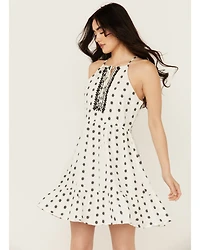 Idyllwind Women's Zelida Embroidered Halter Neck Mini Dress