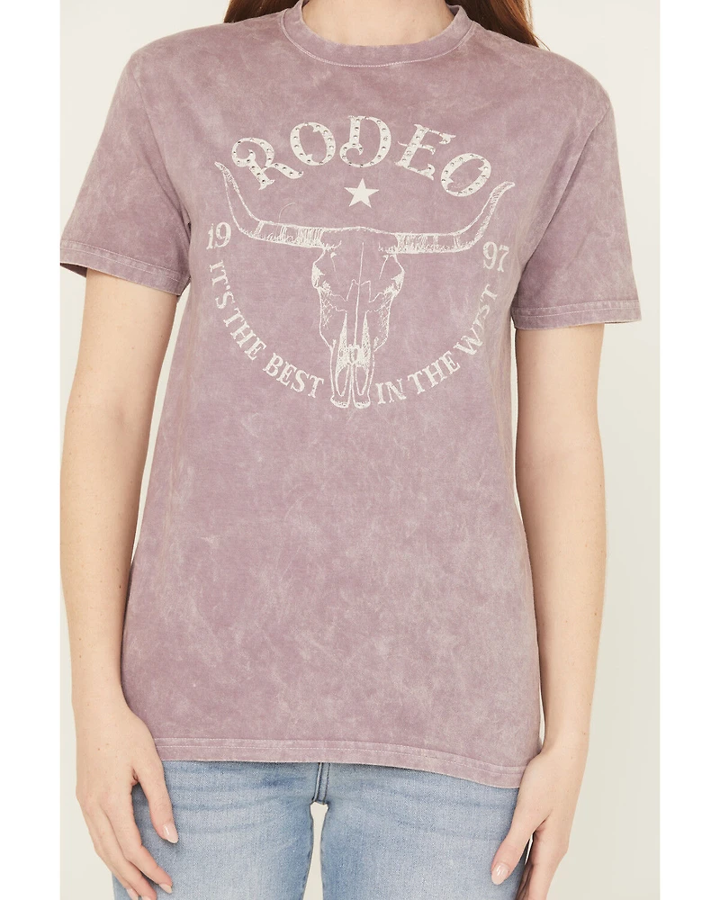 Youth Revolt Women's Rodeo Embellished Short Sleeve Graphic Tee