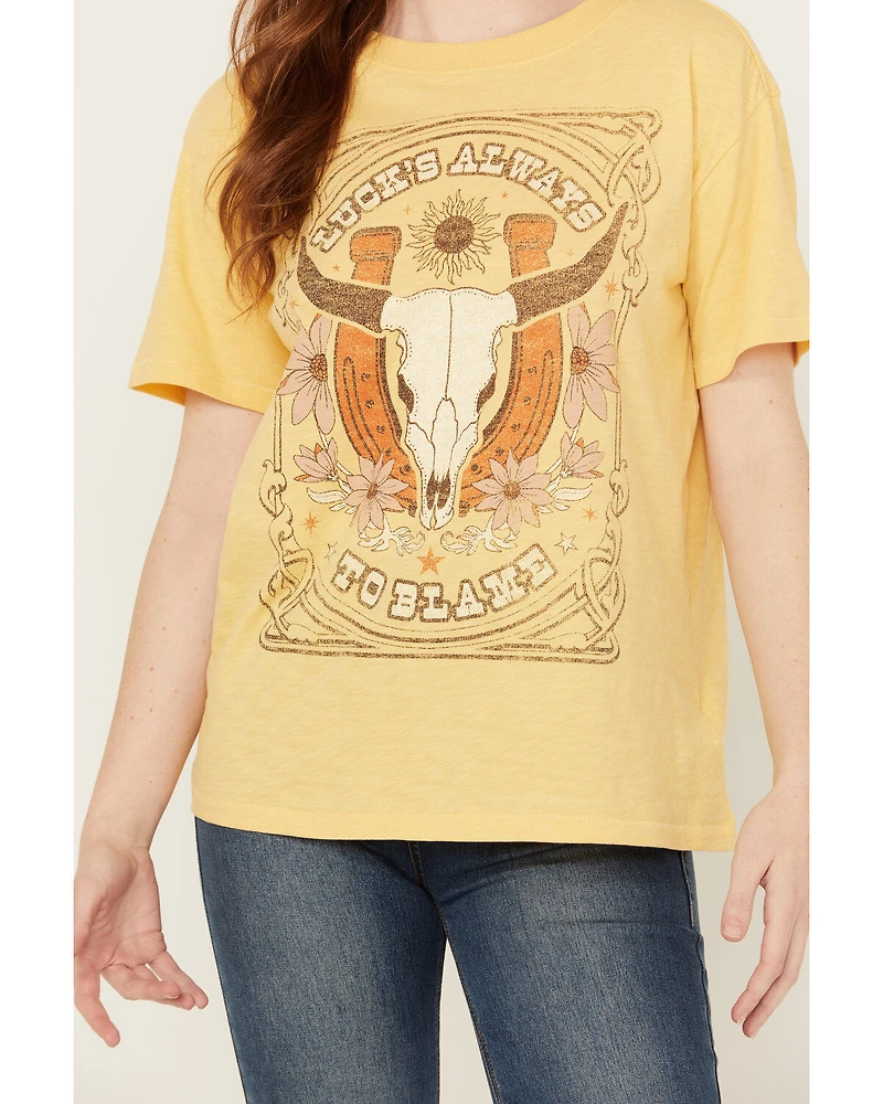 Shyanne Women's Lucks Always To Blame Short Sleeve Graphic Tee
