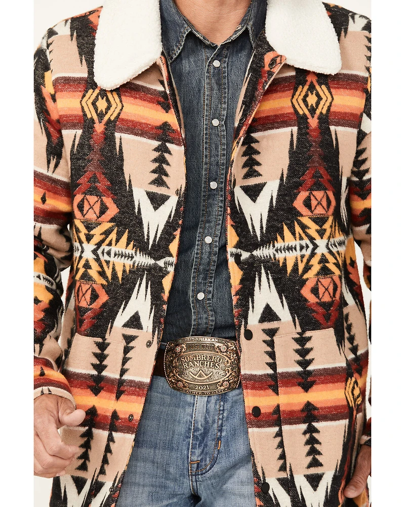 Rock & Roll Denim Men's Southwestern Long Sherpa Jacket