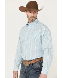 Cinch Men's Striped Long Sleeve Button-Down Stretch Western Shirt