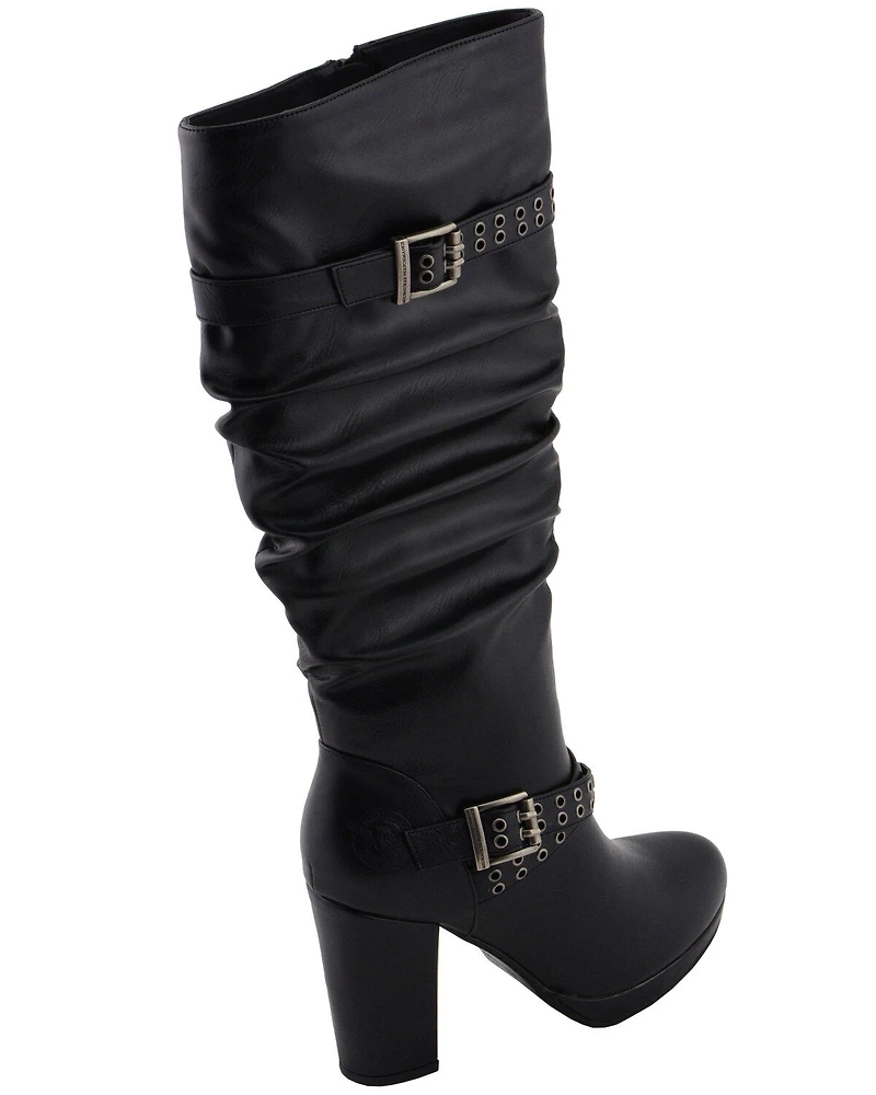 Milwaukee Leather Women's Slouch Platform Boots - Round Toe