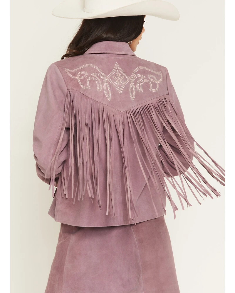 Idyllwind Women's Brook Embroidered Fringe Suede Jacket