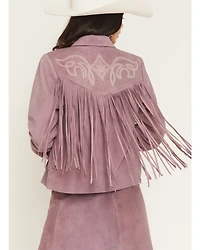 Idyllwind Women's Brook Embroidered Fringe Suede Jacket