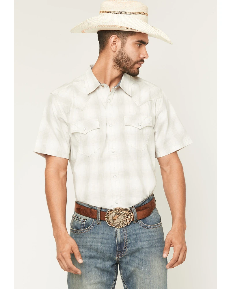 Cody James Men's Volcano Plaid Print Short Sleeve Snap Western Shirt
