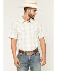Cody James Men's Volcano Plaid Print Short Sleeve Snap Western Shirt
