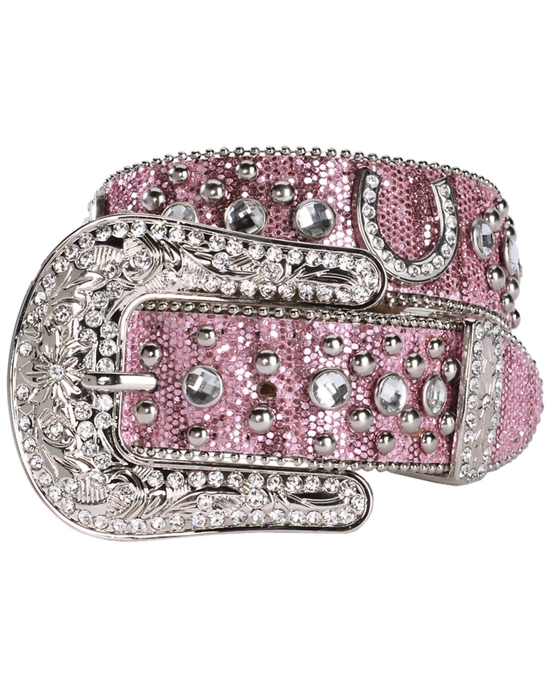 Nocona Belt Co. Kid's Pink Glitter Horseshoe