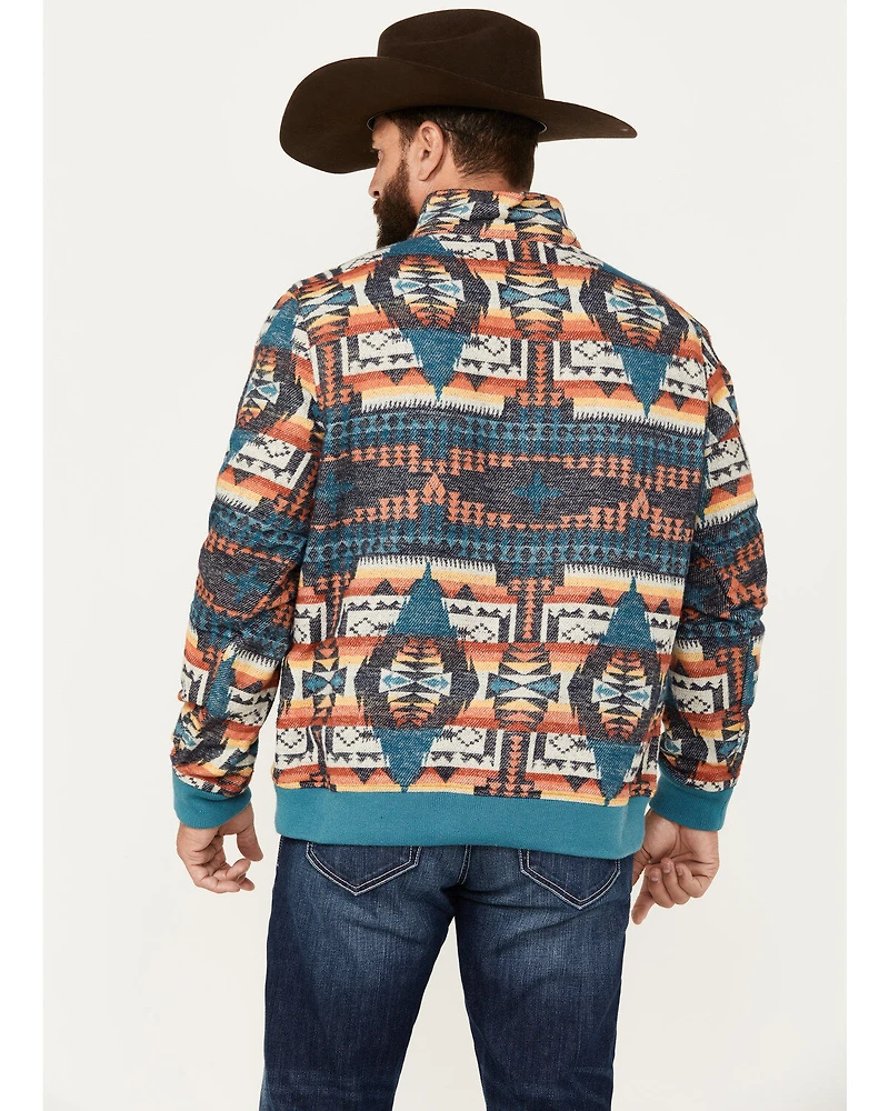 Rock & Roll Denim Men's Southwestern Print Jacquard Bomber Jacket
