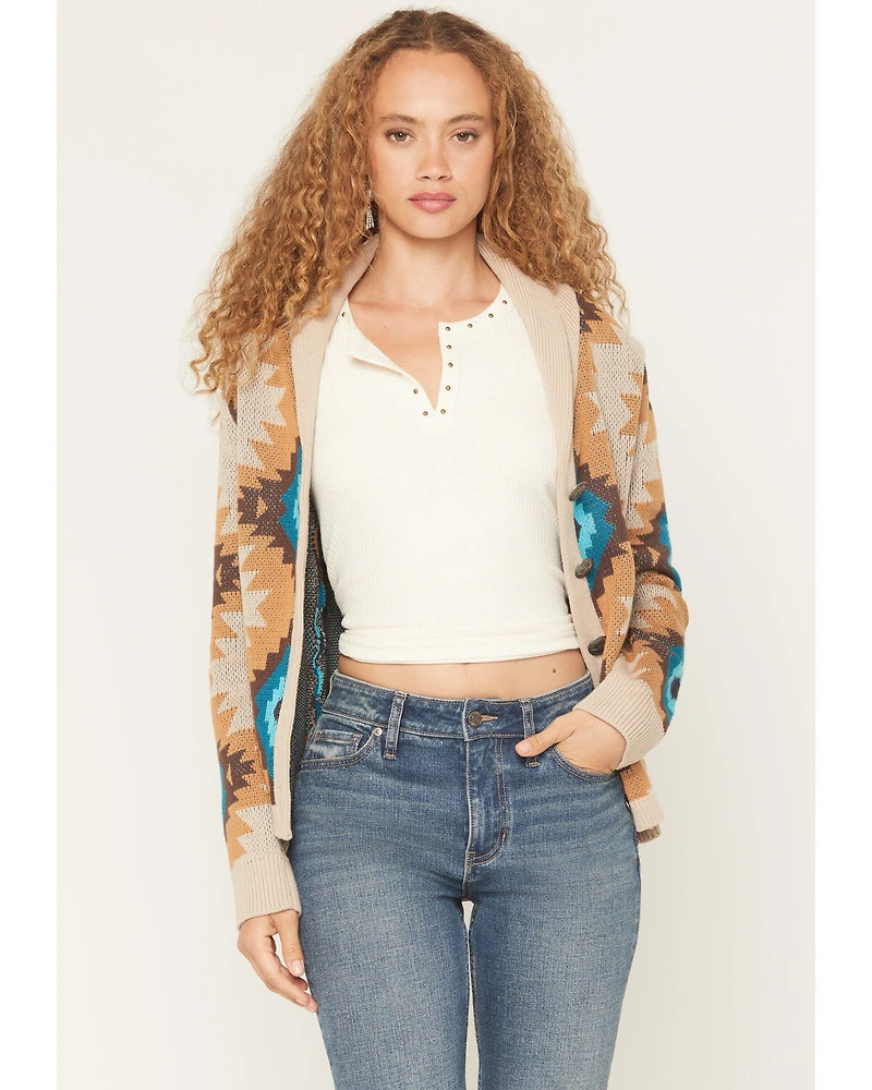 Cotton & Rye Women's Southwestern Button-Down Cardigan