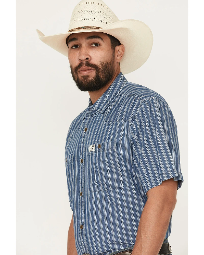 Kimes Ranch Men's Shifter Striped Print Short Sleeve Button-Down Western Shirt