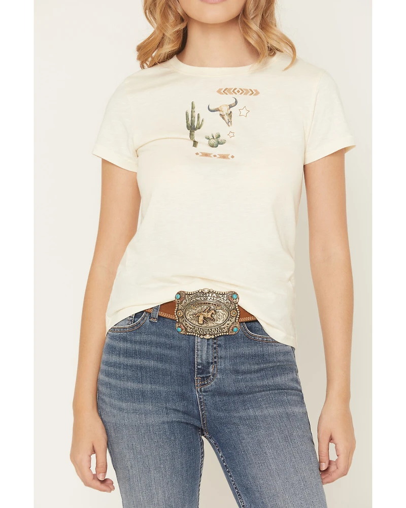 Shyanne Women's Icon Embroidered Short Sleeve Graphic Tee