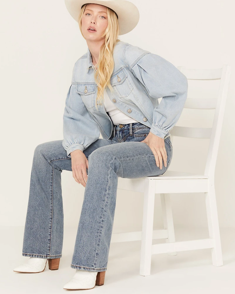 Shyanne Women's Denim Button-Down Fray Shacket