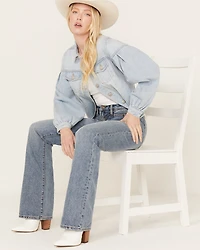 Shyanne Women's Denim Button-Down Fray Shacket