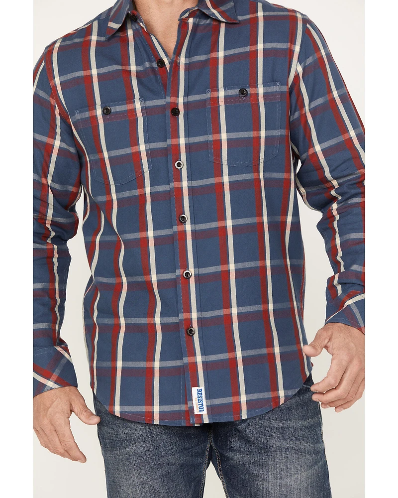 Resistol Men's Trinidad Plaid Print Long Sleeve Button Down Western Shirt