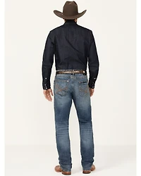 Rock 47 by Wrangler Men's Fool Hearted Dark Wash Slim Straight Stretch Jeans
