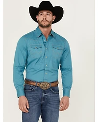 Wrangler Retro Men's Premium Solid Long Sleeve Snap Western Shirt
