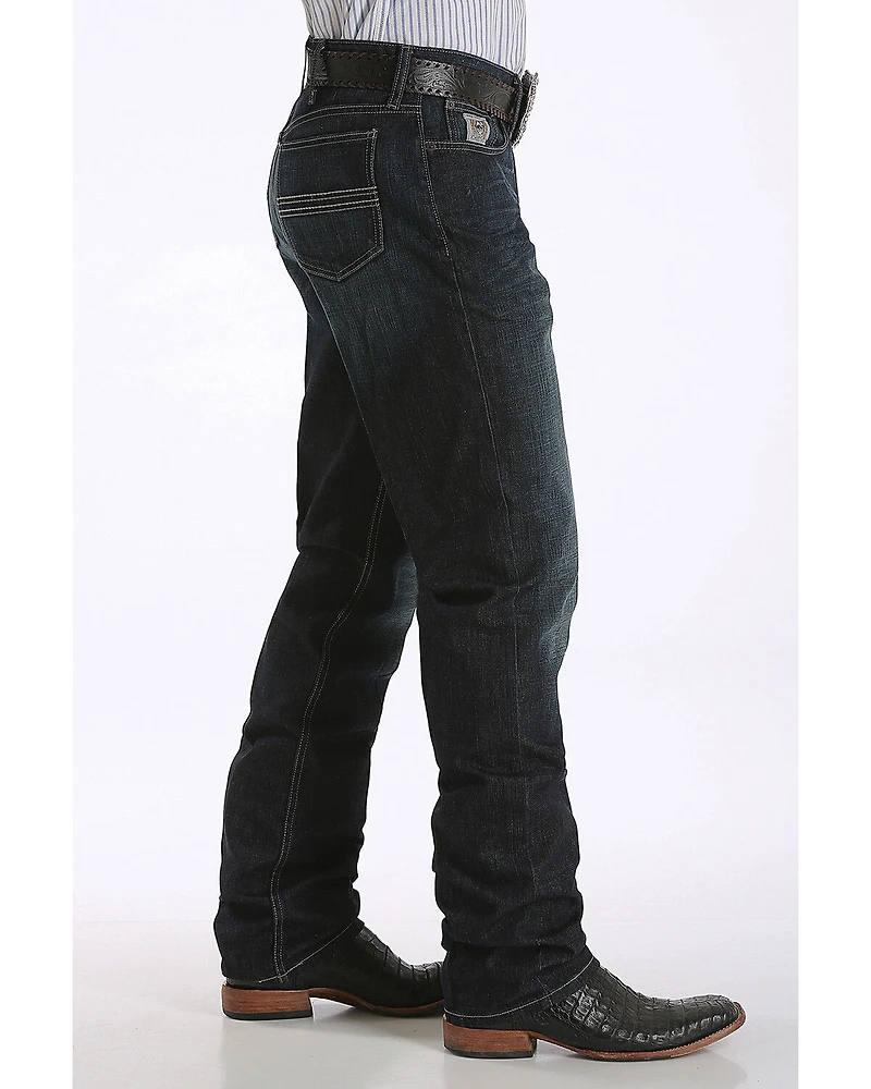 Cinch Men's Silver Label Dark Wash Slim Straight Stretch Denim Jeans