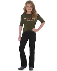 Wrangler Girls' Stitch Pocket Bootcut Jeans