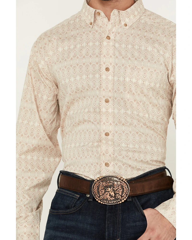 Ariat Men's 360 Airflow Geo Print Long Sleeve Button-Down Western Shirt