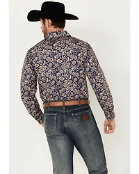 Cowboy Hardware Men's Paisley Print Long Sleeve Pearl Snap Western Shirt