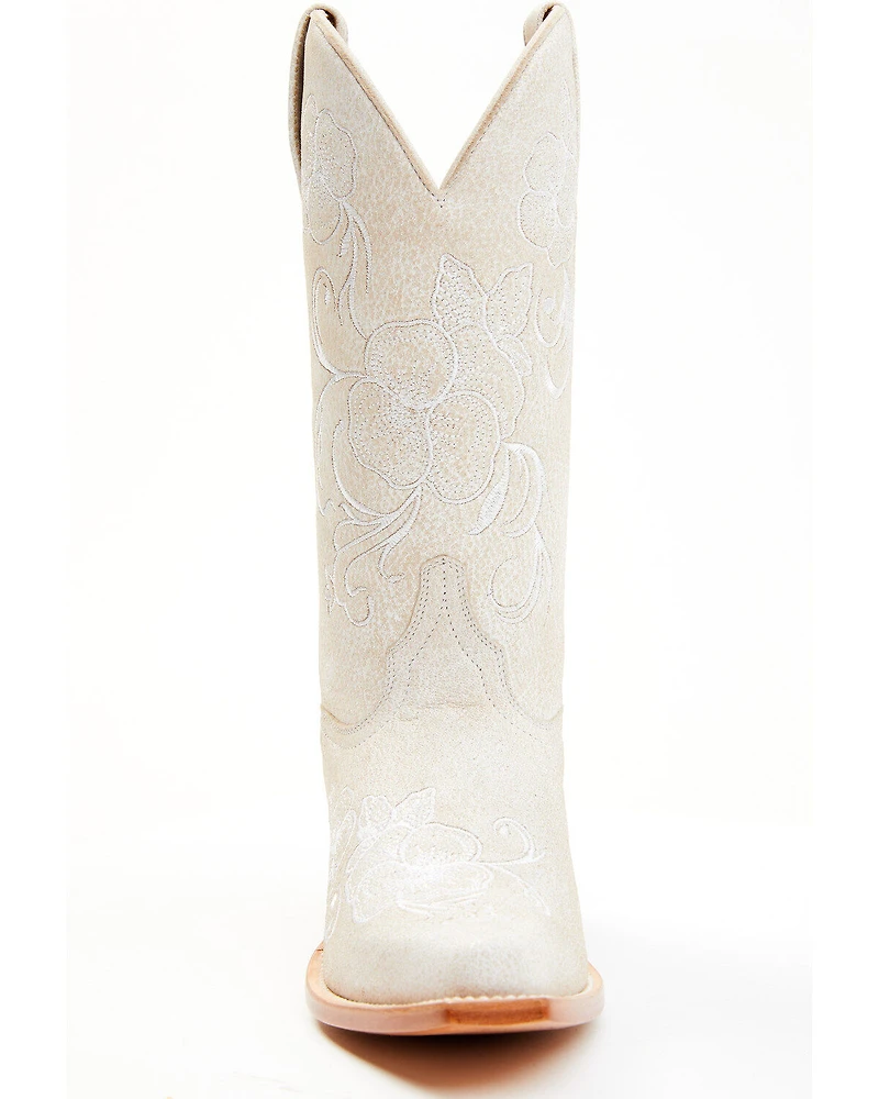 Shyanne Women's Lasy Floral Embroidered Western Boots - Snip Toe