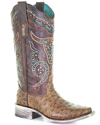 Corral Women's Embroidered Western Boots - Square Toe
