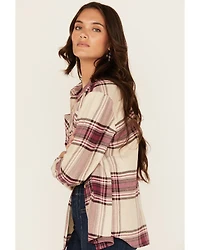 Shyanne Women's Plaid Print Long Sleeve Button-Down Western Shirt