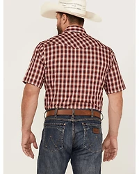Roper Men's Classic Small Plaid Short Sleeve Pearl Snap Western Shirt
