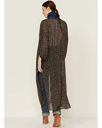 Beyond The Radar Women's Floral Chiffon Duster Maxi Kimono