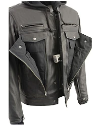 Milwaukee Leather Men's Vented Utility Pocket Leather Motorcycle Jacket -4X