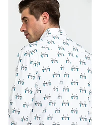 Rock & Roll Denim Men's Bull Skull Print Long Sleeve Western Shirt