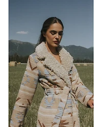 Idyllwind Women's Lynn Southwestern Print Fur Collar Shacket
