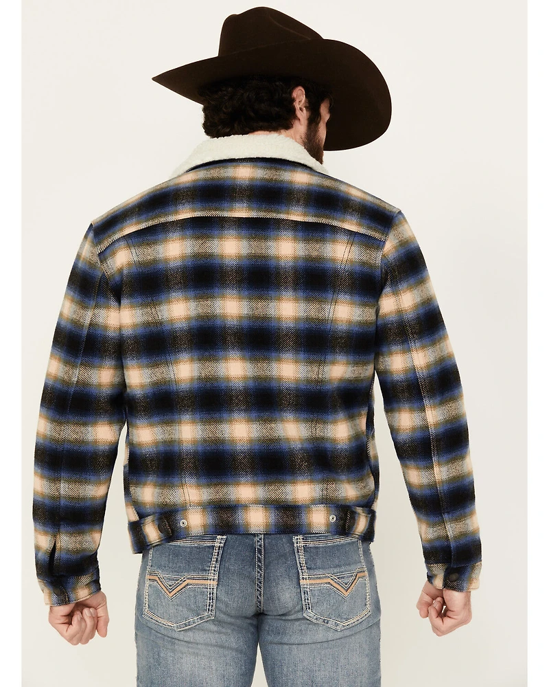 Levi's Men's Plaid Print Sherpa Lined Trucker Jacket