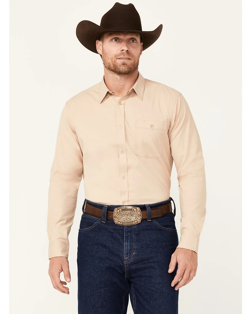 RANK 45® Men's Logo Long Sleeve Button-Down Performance Western Shirt