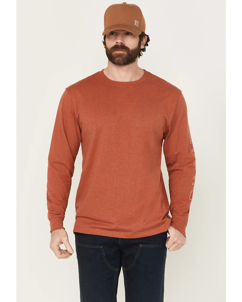 Carhartt Men's Logo Loose Fit Heavyweight Long Sleeve Graphic T-Shirt