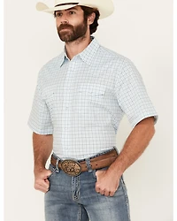 Wrangler Men's Plaid Print Short Sleeve Snap Western Shirt