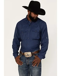 Rock & Roll Denim Men's Tek Geo Pattern Long Sleeve Snap Western Shirt