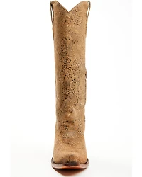 Corral Women's Stamped Floral Suede Tall Western Boots - Snip Toe