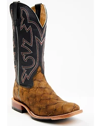 Horse Power Men's Honey Filet Of Fish Print Western Boots - Square Toe