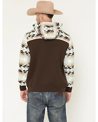 RANK 45® Men's Horizon Southwestern Print Colorblock Hooded Sweatshirt