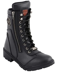 Milwaukee Leather Women's Black Moto Zipper Boots - Soft Toe