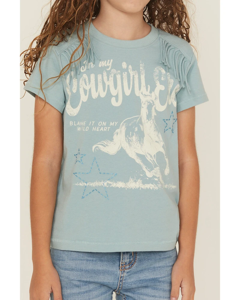 Shyanne Girls' Cowgirl Era Fringe Short Sleeve Graphic Tee