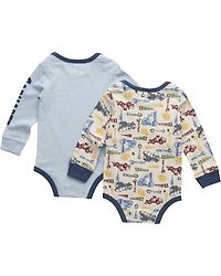 Carhartt Infant Boys' Dream Construction Print Long Sleeve Snap Onesie Set - 2 Piece
