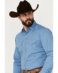 Ely Walker Men's Geo Print Long Sleeve Pearl Snap Western Shirt
