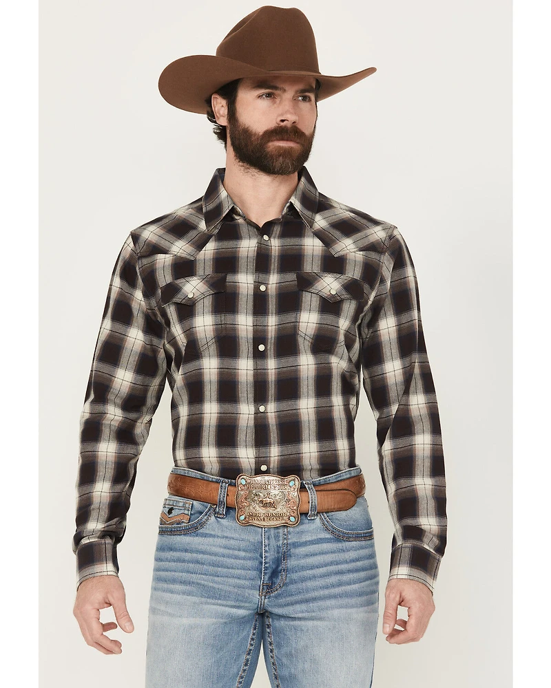 Cody James Men's Cowboy Code Plaid Print Long Sleeve Snap Western Shirt