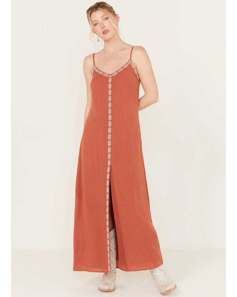 Idyllwind Women's Myrtle Embroidered Trim Maxi Dress